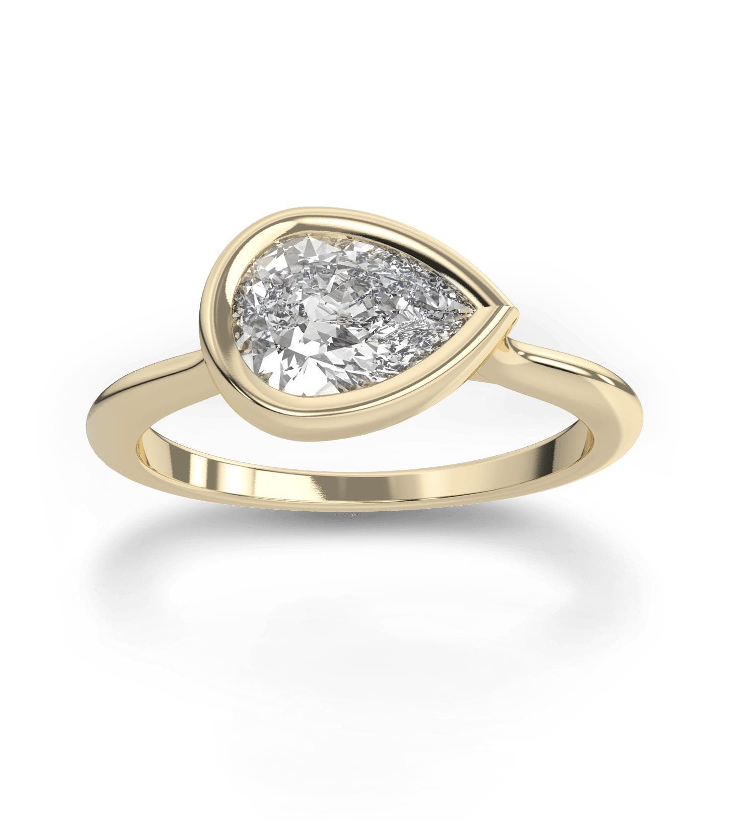 Bezel setting online pear diamond