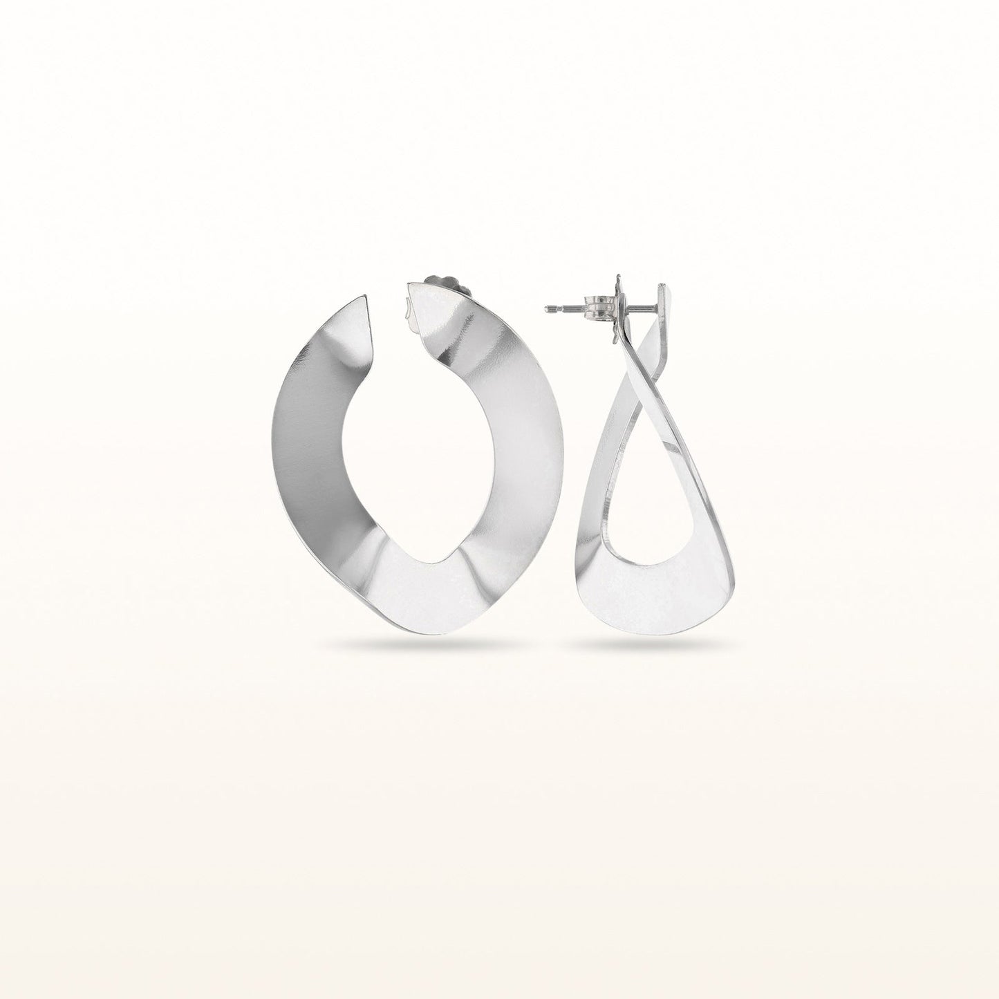 925 Sterling Silver Artistic Hoop Earrings