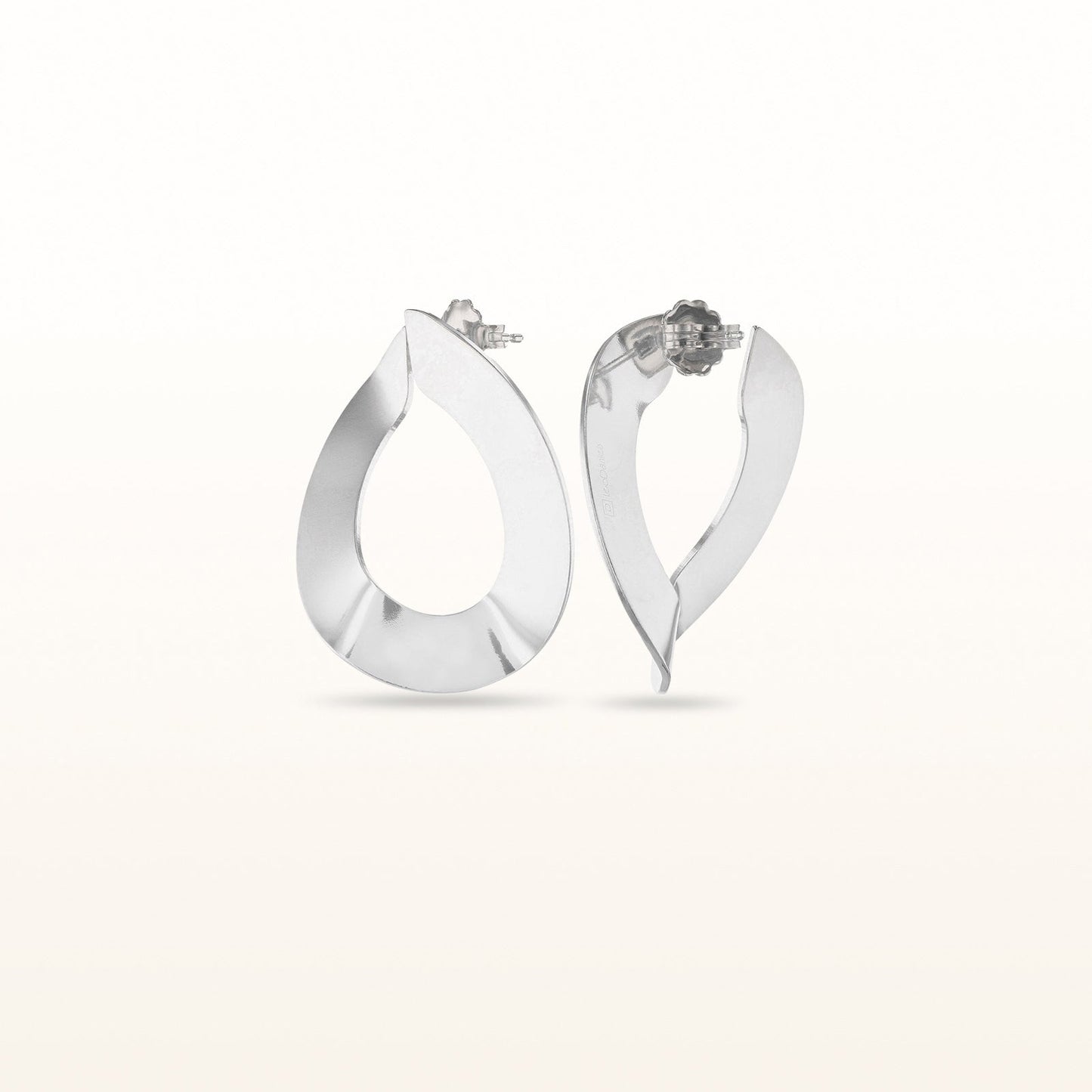 925 Sterling Silver Artistic Hoop Earrings