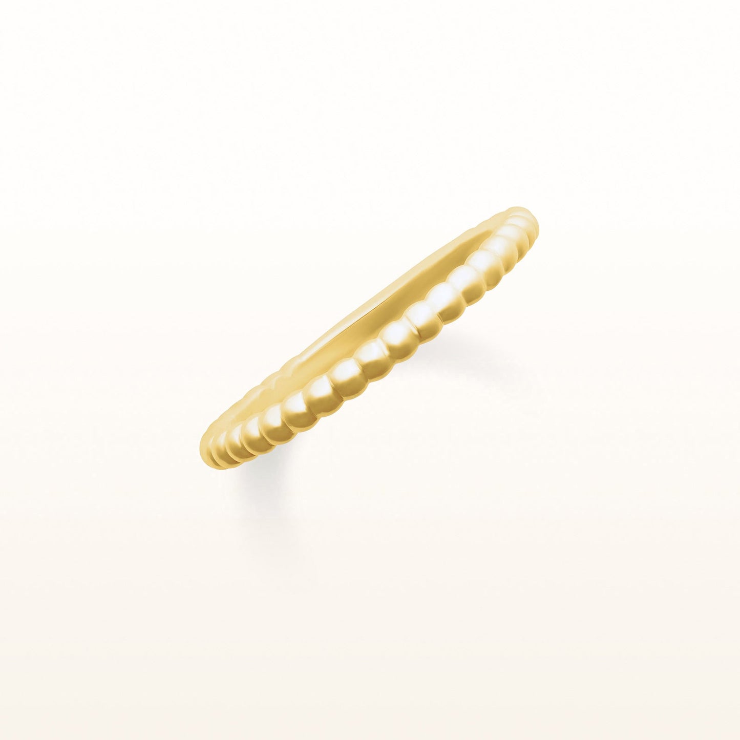 2.0 mm Stackable Beaded Band in 14kt Yellow Gold