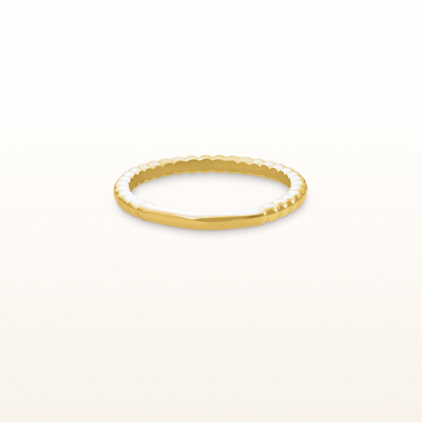 2.0 mm Stackable Beaded Band in 14kt Yellow Gold