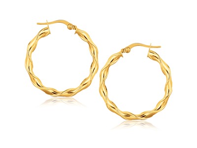 Twist Hoops in 14k Yellow Gold