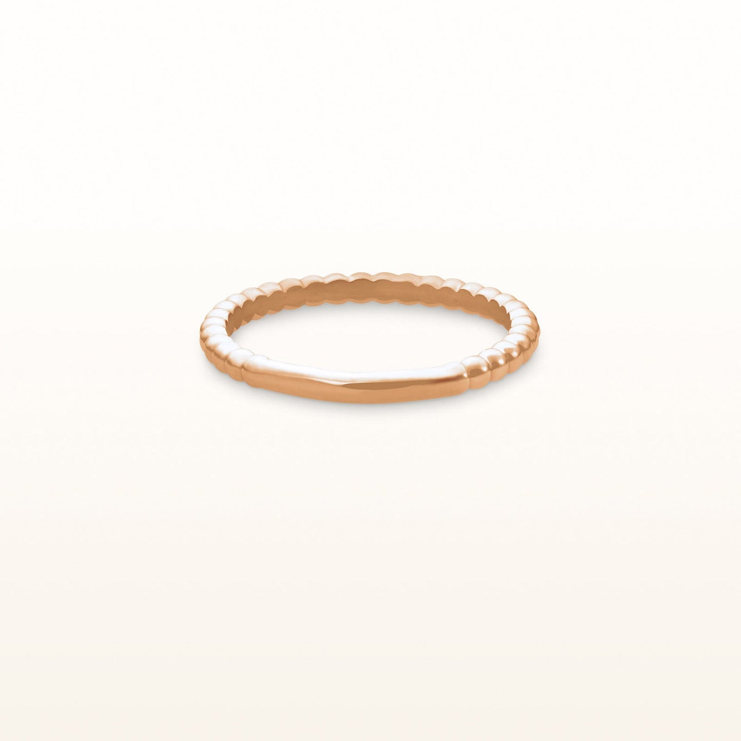 2.0 mm Stackable Beaded Band in 14kt Rose Gold