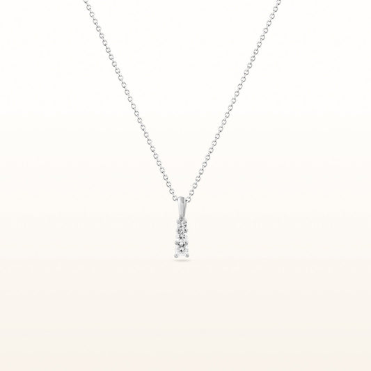 0.20 ctw Three-Stone Round Diamond Pendant in 14kt White Gold