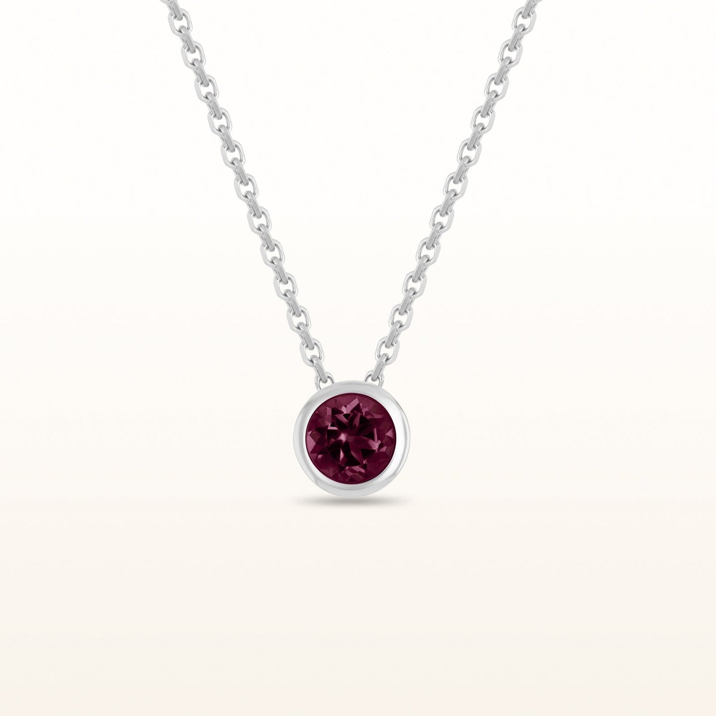 4.0 mm Round Diamond or Gemstone Bezel Set Pendant in 925 Sterling Silver