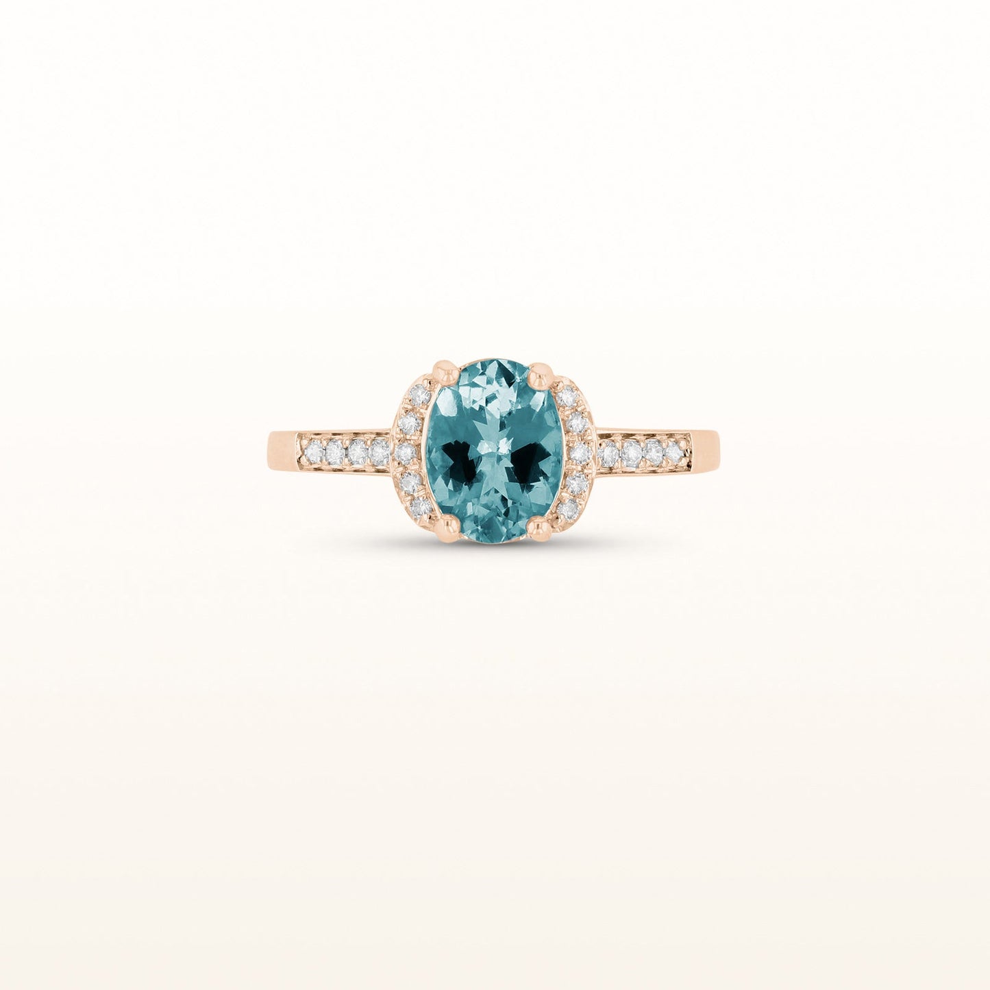 Oval Gemstone and Diamond Ring in 14kt Rose Gold