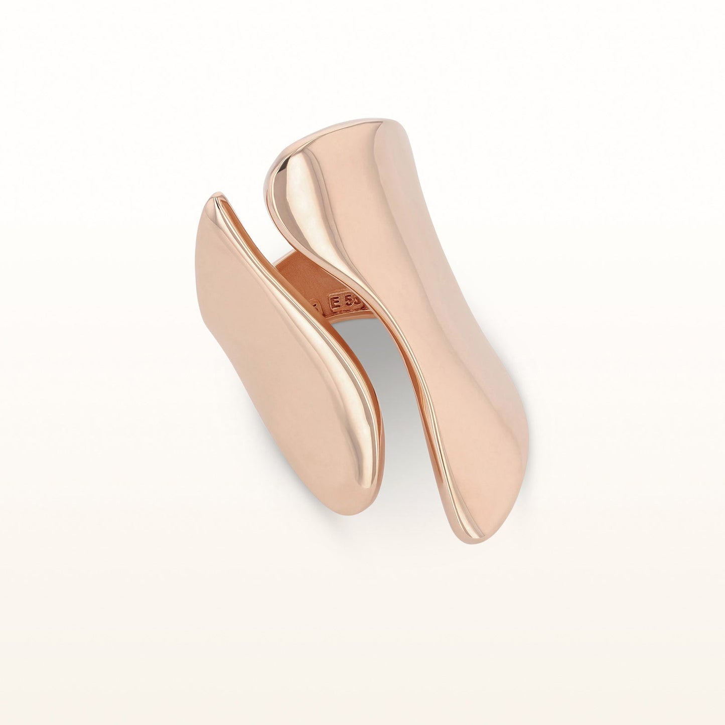 Rose Gold Plated 925 Sterling Silver Open Wave Ring