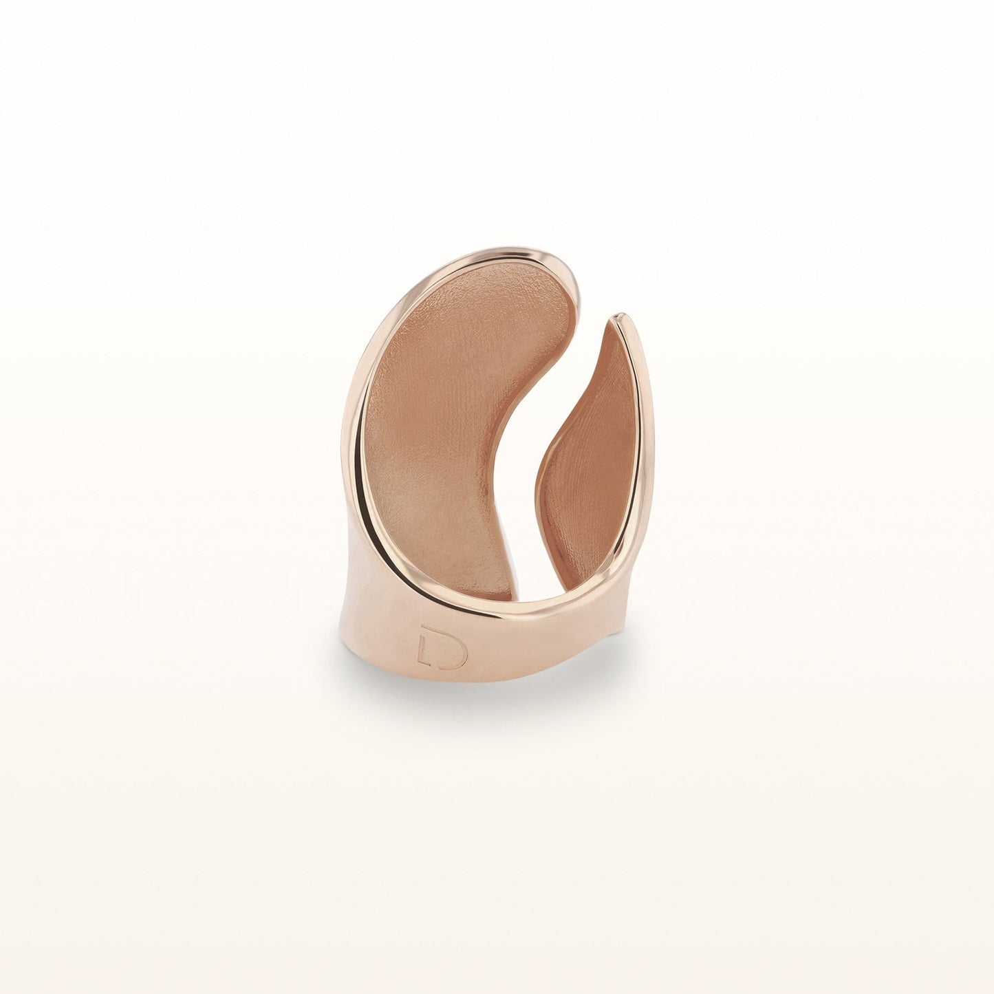 Rose Gold Plated 925 Sterling Silver Open Wave Ring