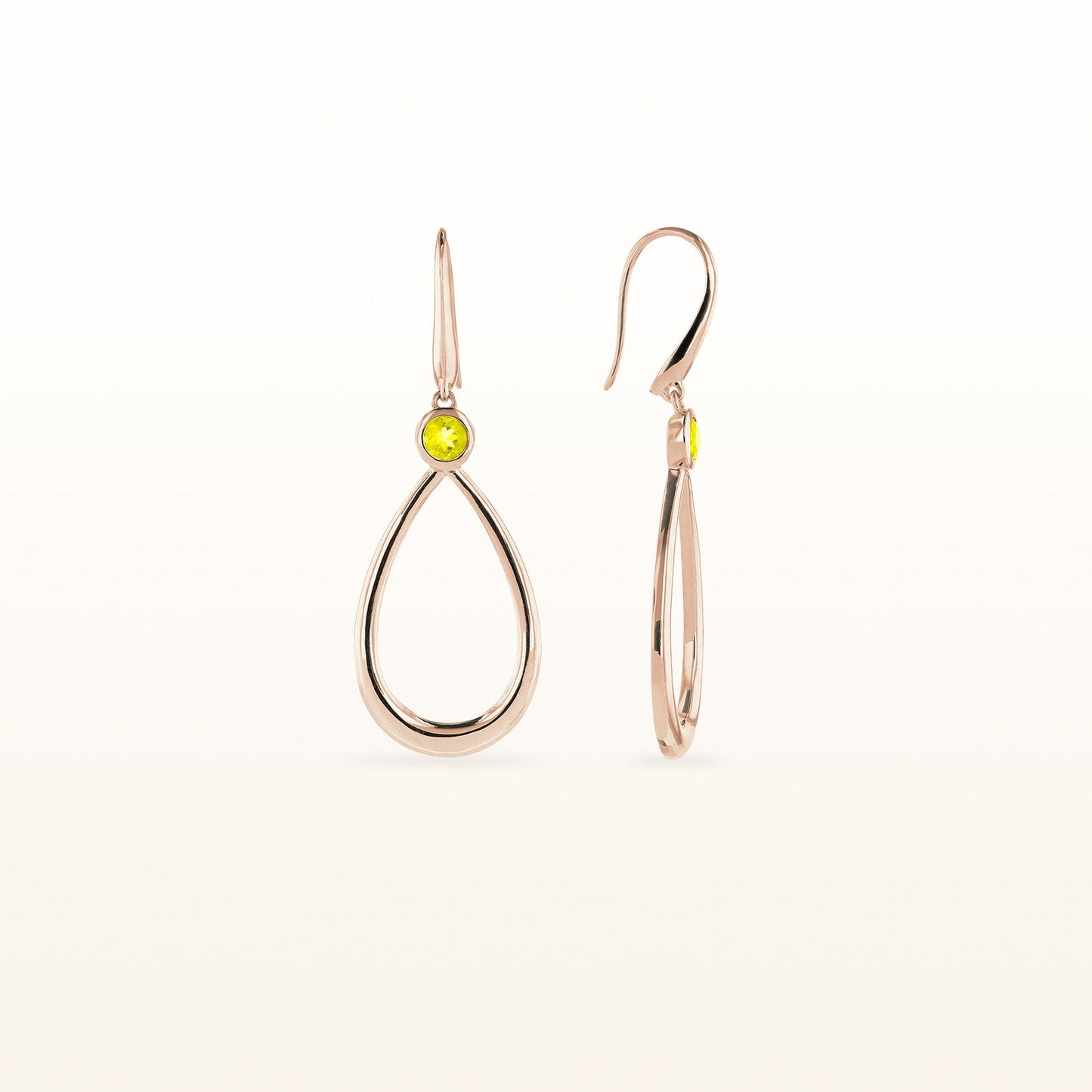 14kt Rose Gold Teardrop Earrings with Round Gemstones