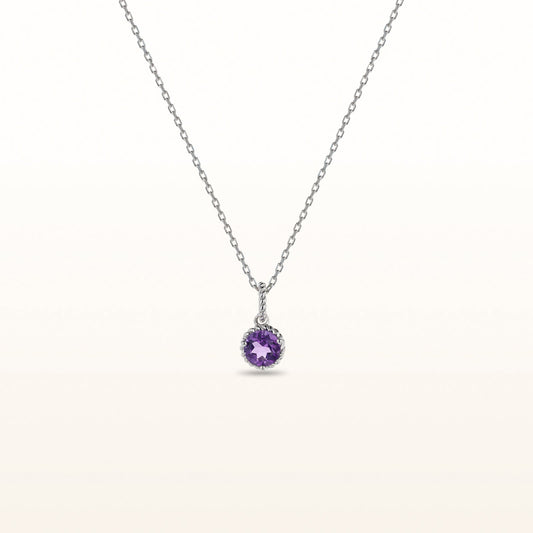 Round Gemstone Cable Style Pendant in 925 Sterling Silver