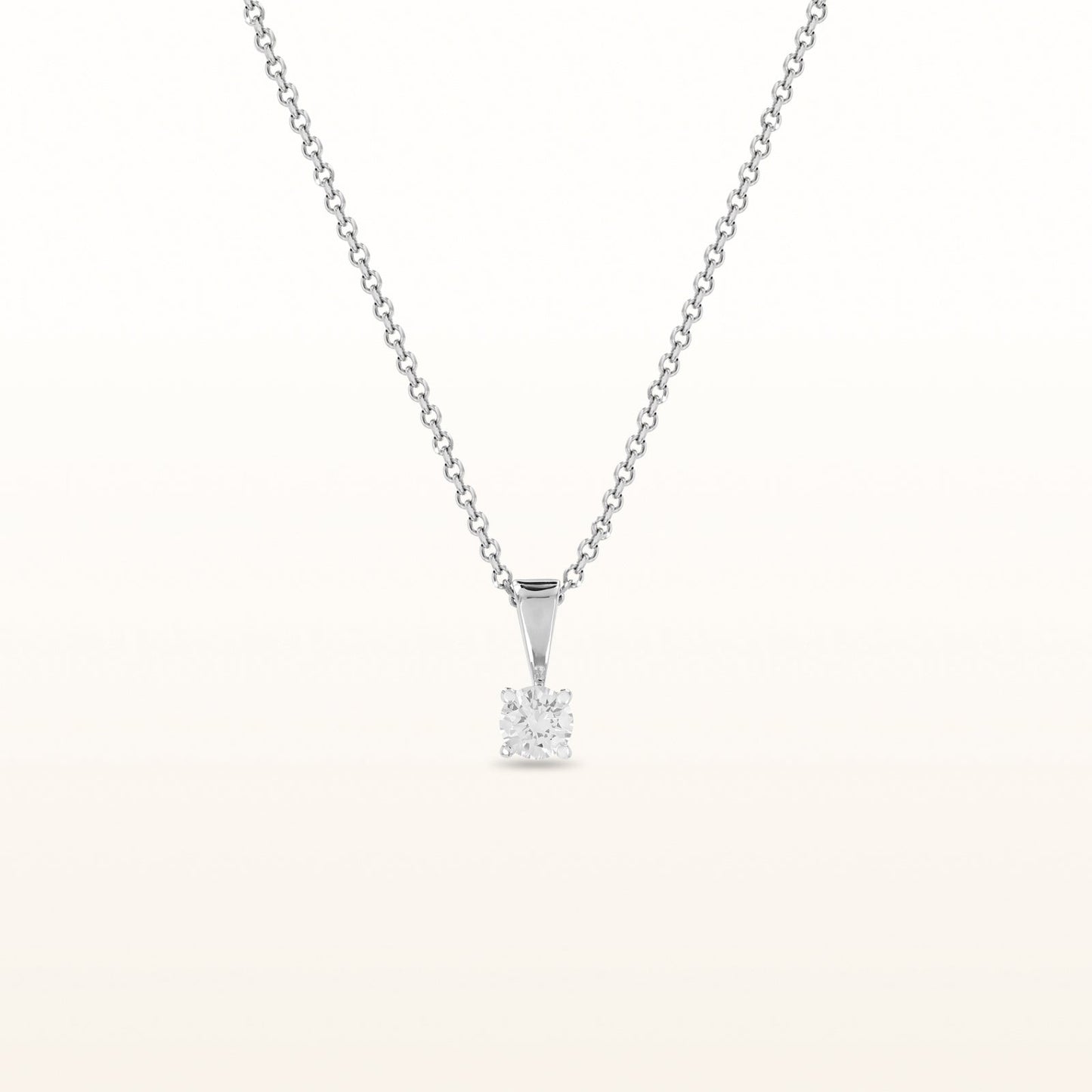 Round Diamond Solitaire Pendant in 14kt White Gold