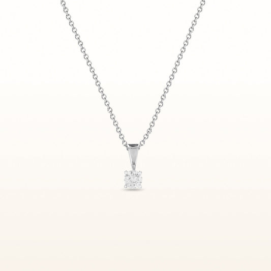 Round Diamond Solitaire Pendant in 14kt White Gold