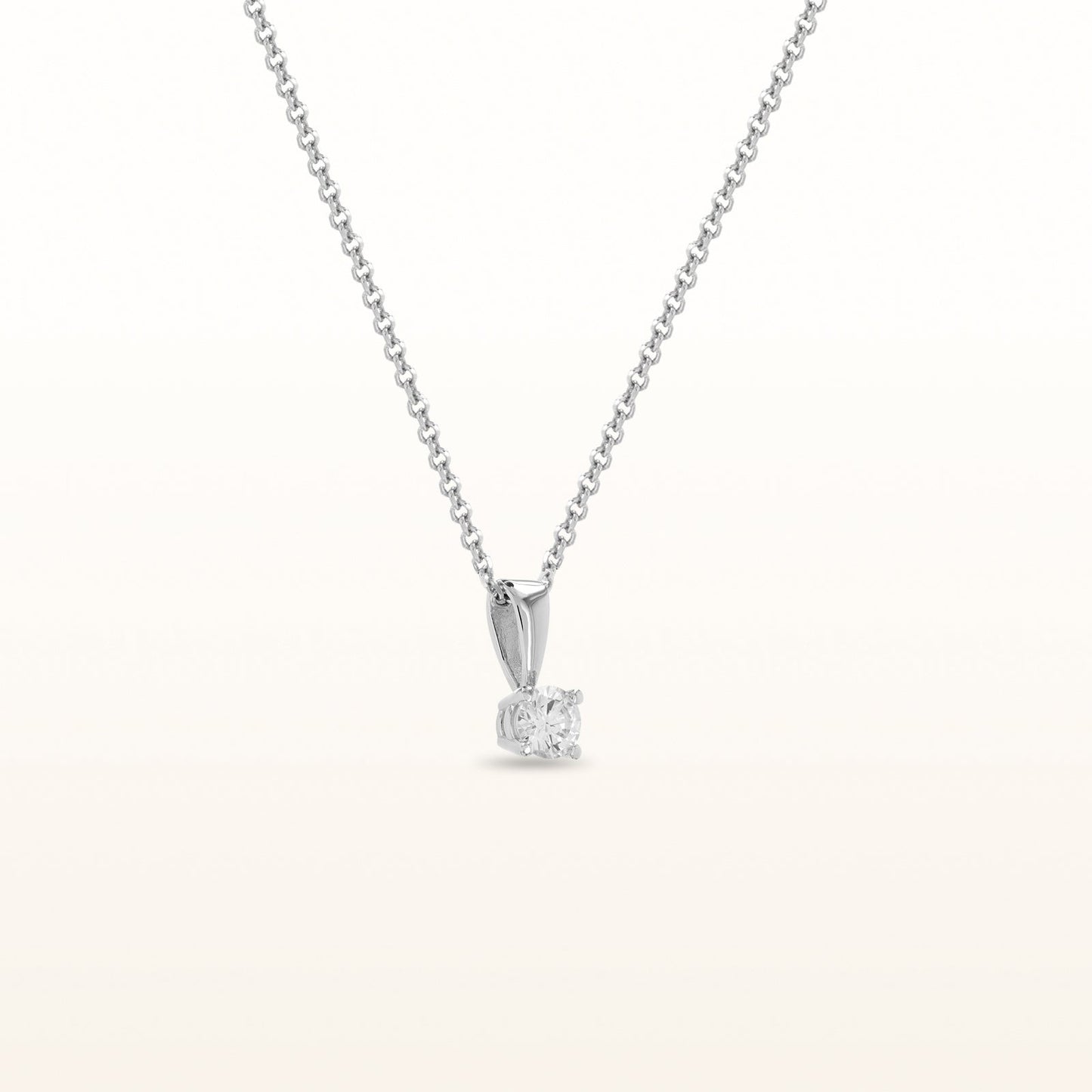 Round Diamond Solitaire Pendant in 14kt White Gold