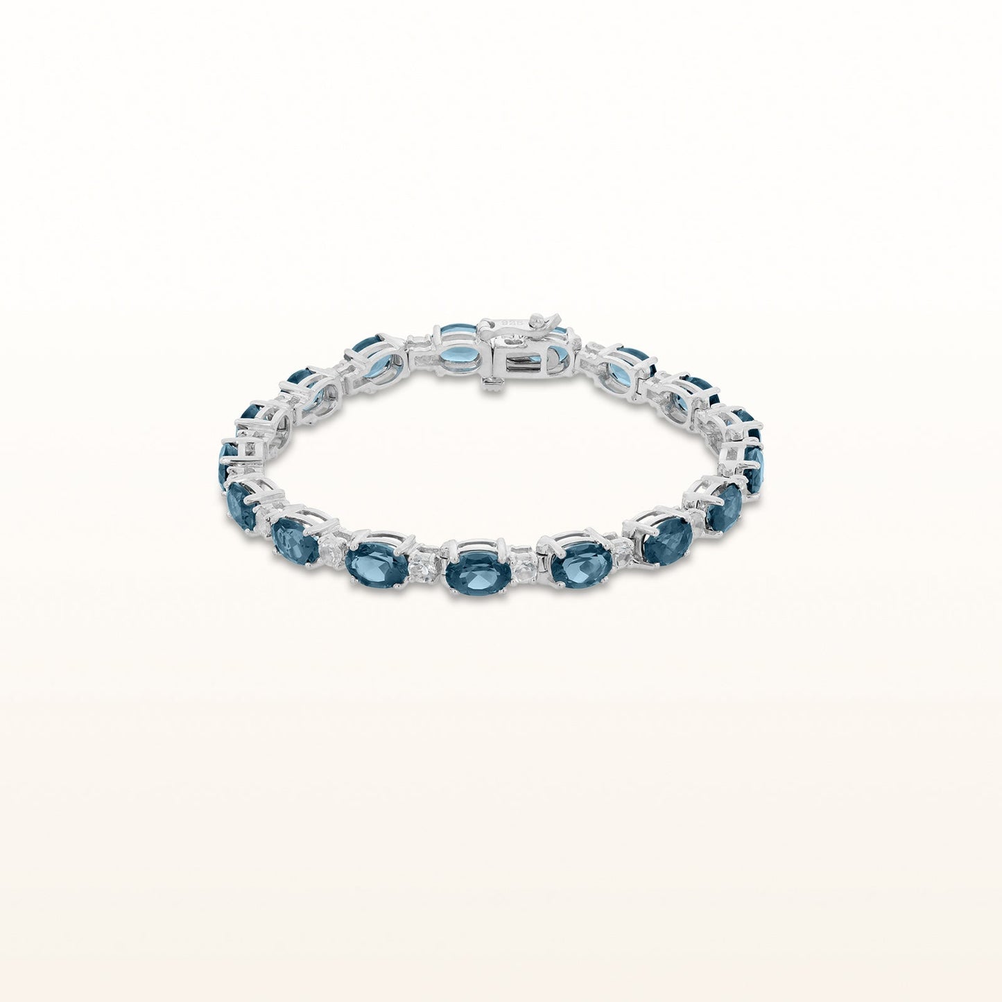 Oval Gemstone Bracelet in 925 Sterling Sillver