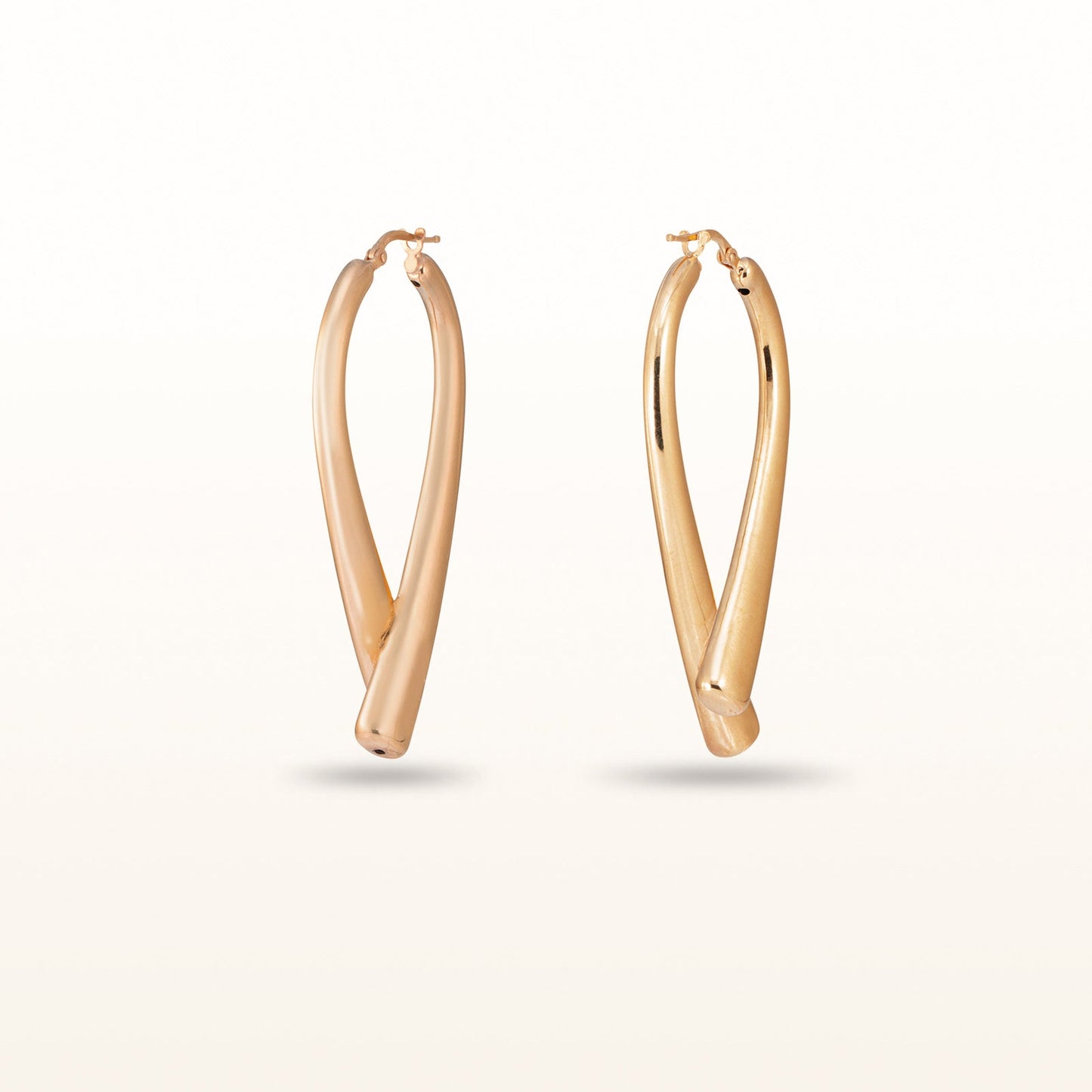 Cross-Over Drop Earrings in Rose Gold Plated 925 Sterling Silver