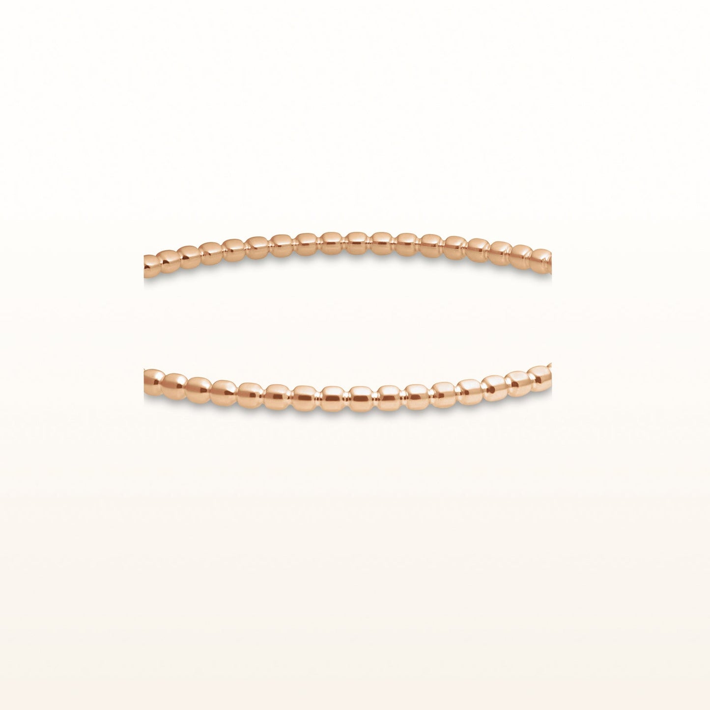 Rose Gold Plated 925 Sterling Silver Beaded Bangle Bracelet