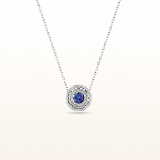 Filigree Gemstone or Diamond Pendant in 14kt White Gold