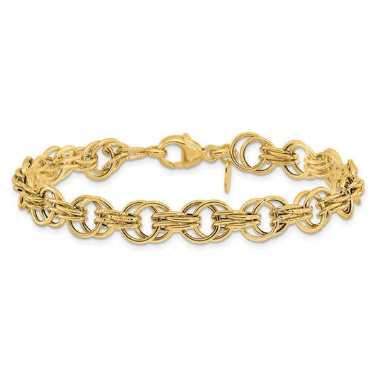 Polished Circle Link Bracelet in 14kt Yellow Gold