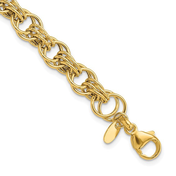 Polished Circle Link Bracelet in 14kt Yellow Gold