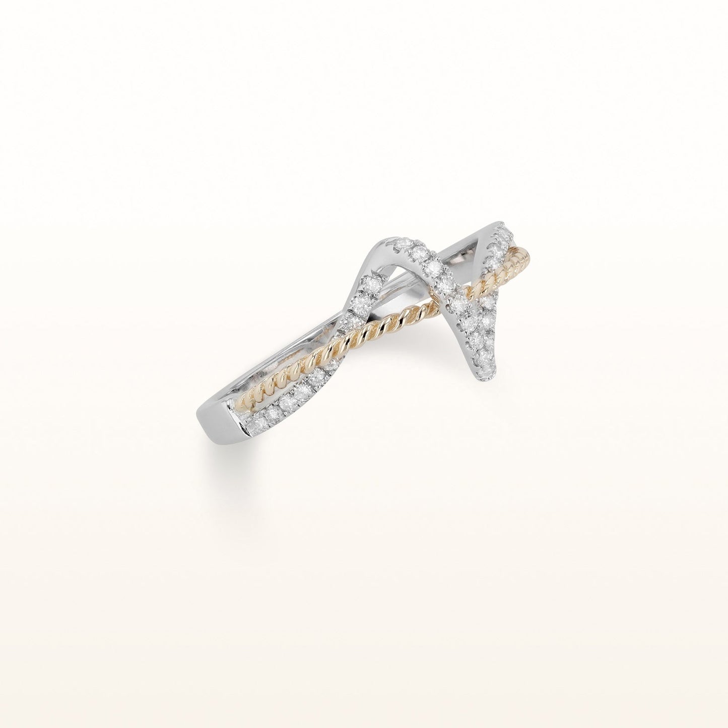 Diamond Two-Tone Wave Ring in 14kt Gold