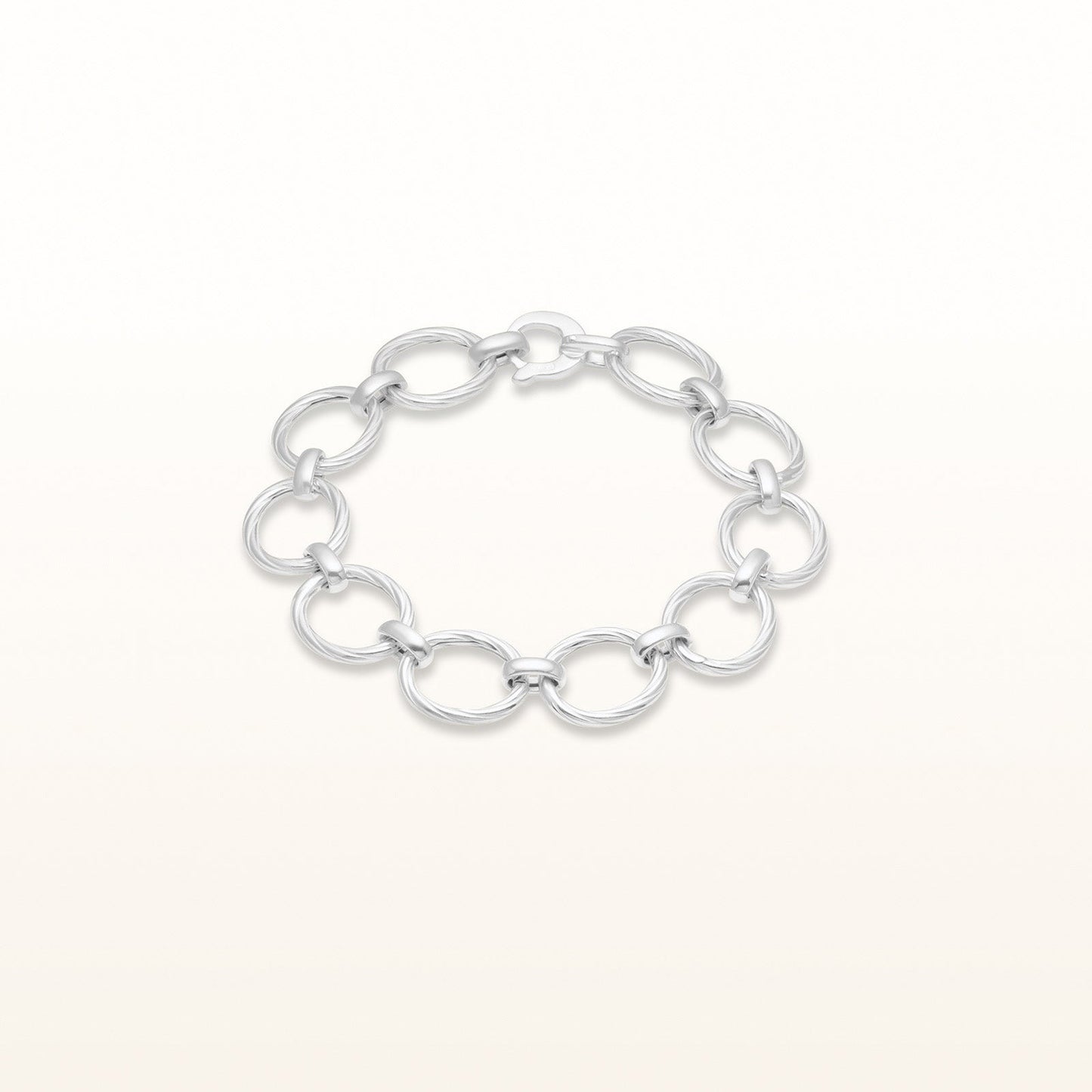 Twisted Oval Link Bracelet in 925 Sterling Silver