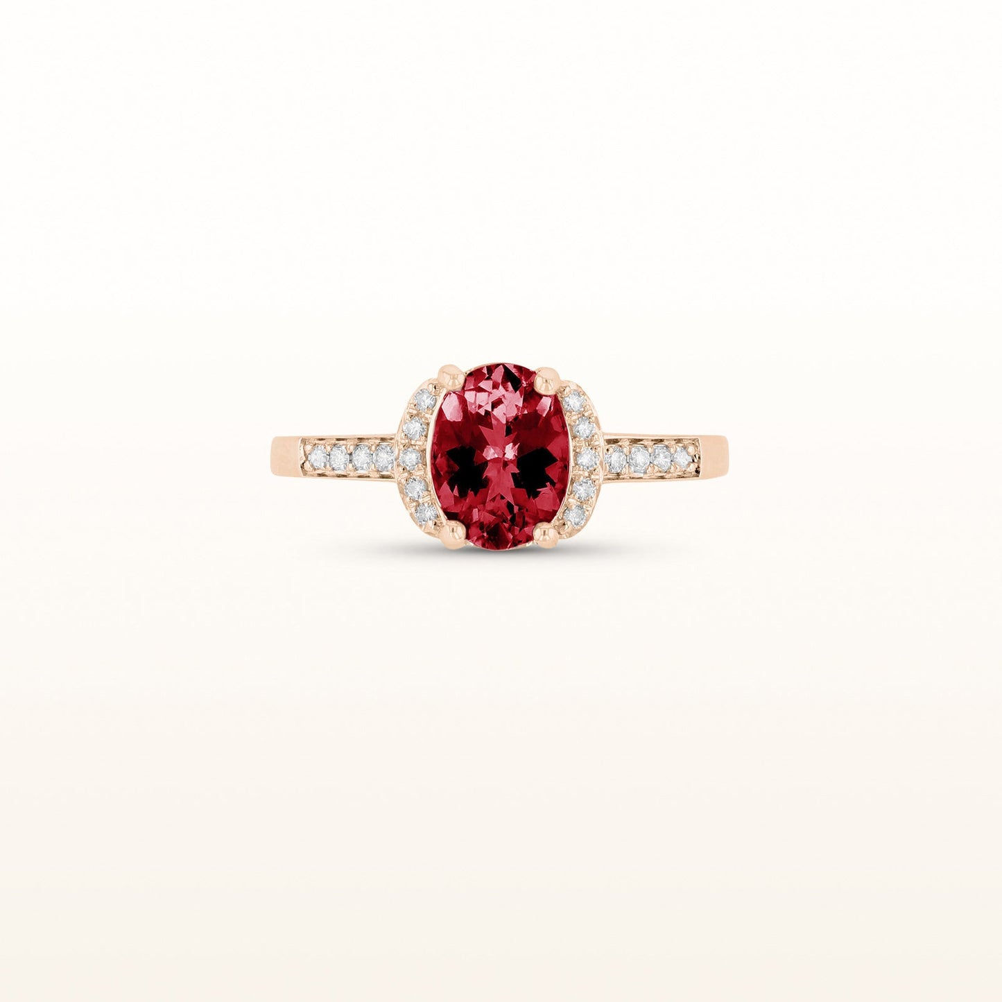 Oval Gemstone and Diamond Ring in 14kt Rose Gold