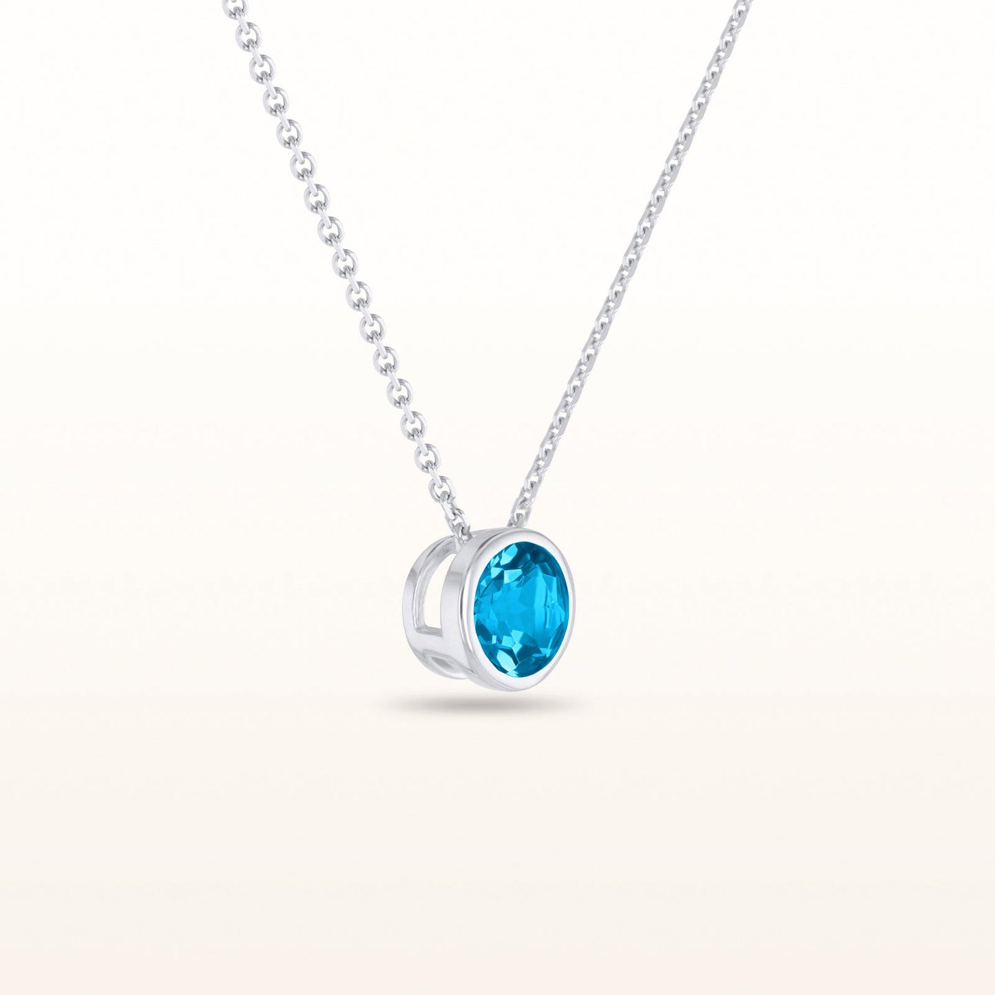 6.0 mm Round Gemstone Bezel Set Pendant in 925 Sterling Silver