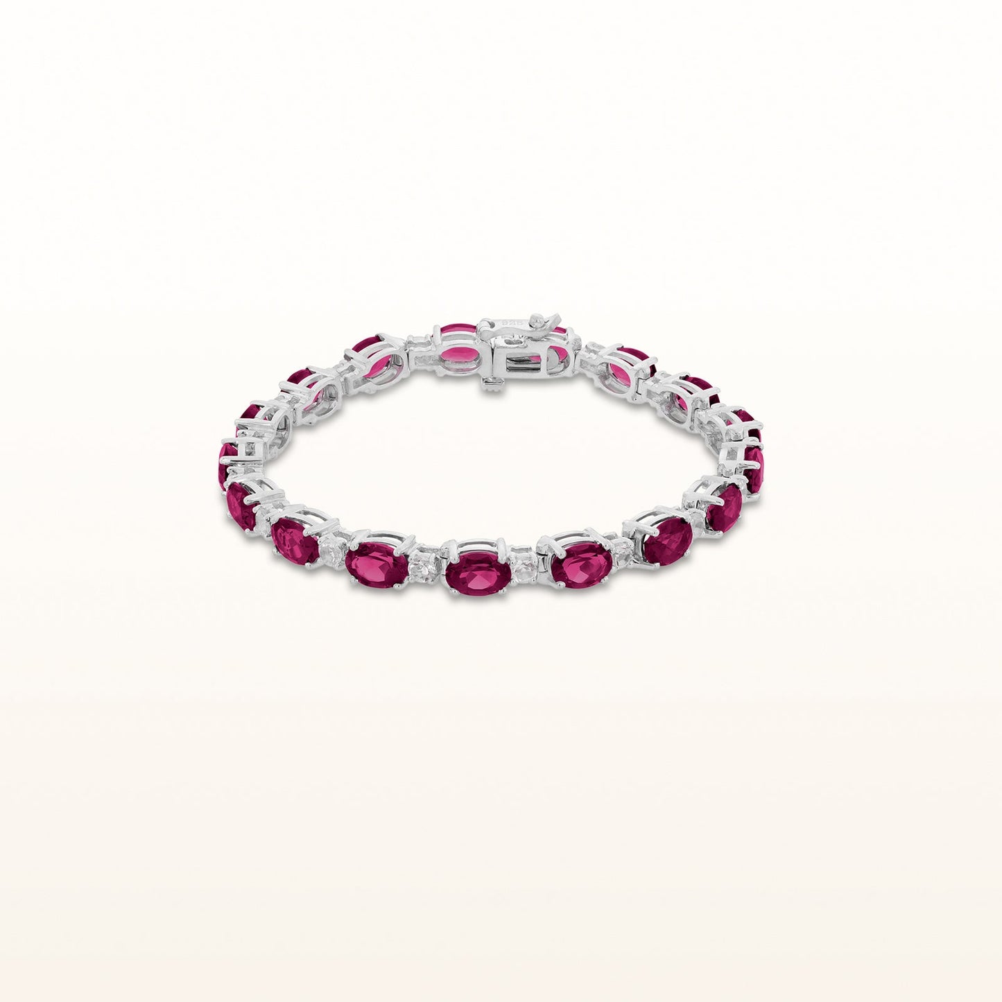 Oval Gemstone Bracelet in 925 Sterling Sillver