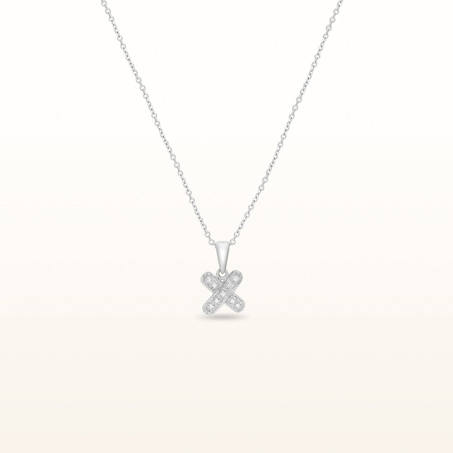 Diamond "X" Pendant in 14kt White Gold