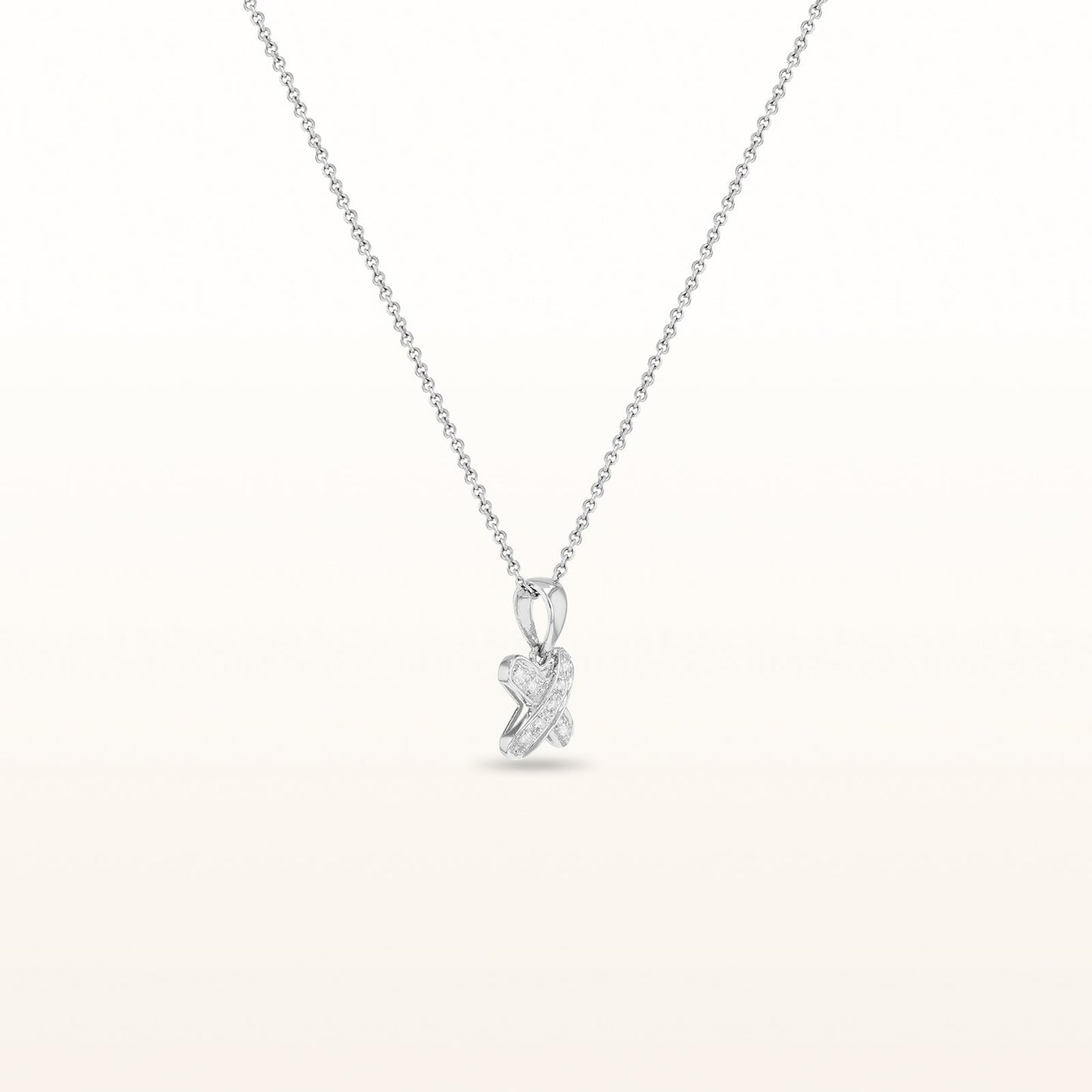 Diamond "X" Pendant in 14kt White Gold