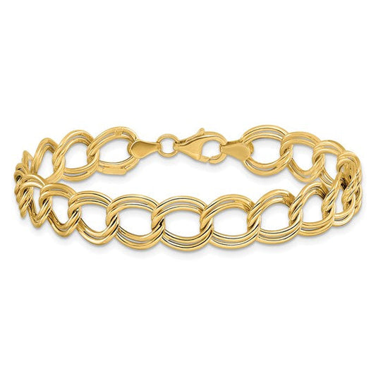 Polished Fancy Link Bracelet in 14kt Yellow Gold