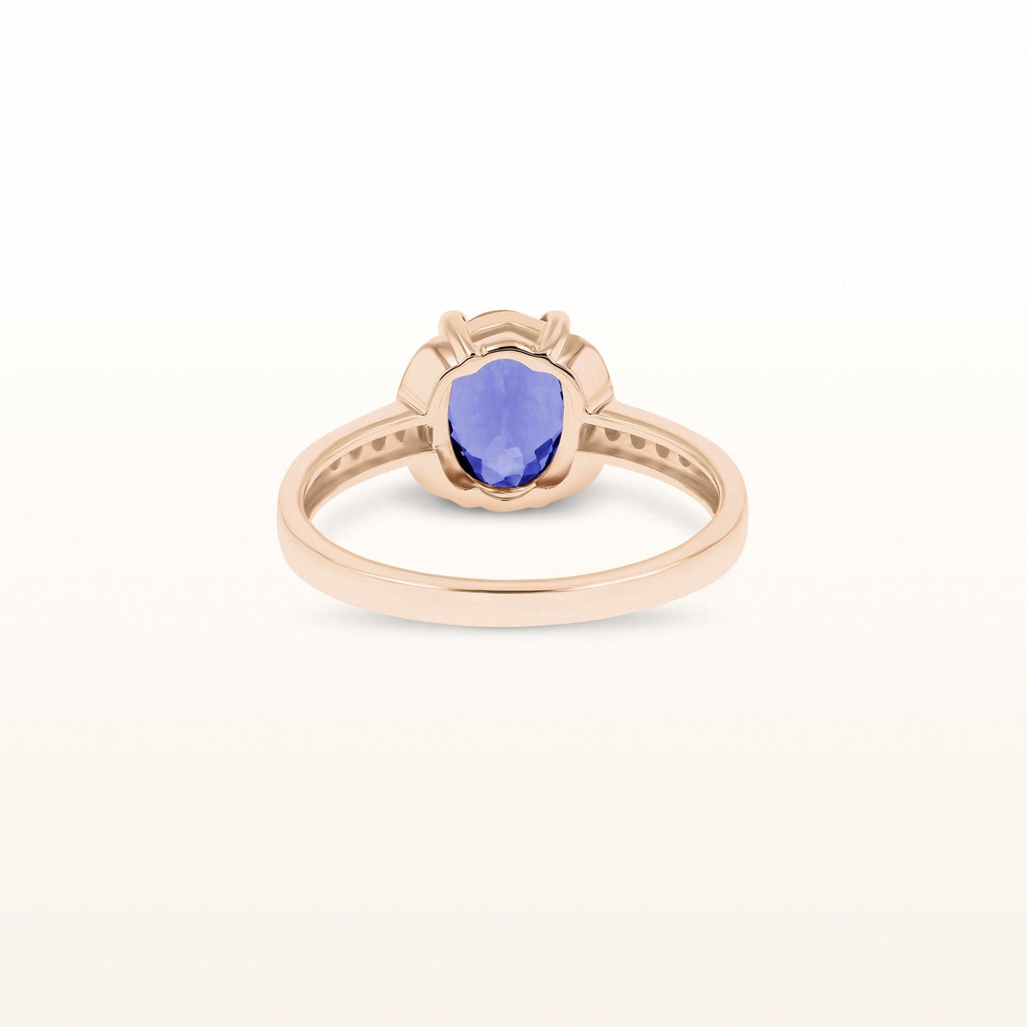 Oval Gemstone and Diamond Ring in 14kt Rose Gold