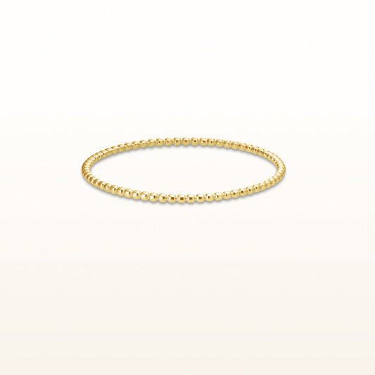 Yellow Gold Plated 925 Sterling Silver Beaded Bangle Bracelet