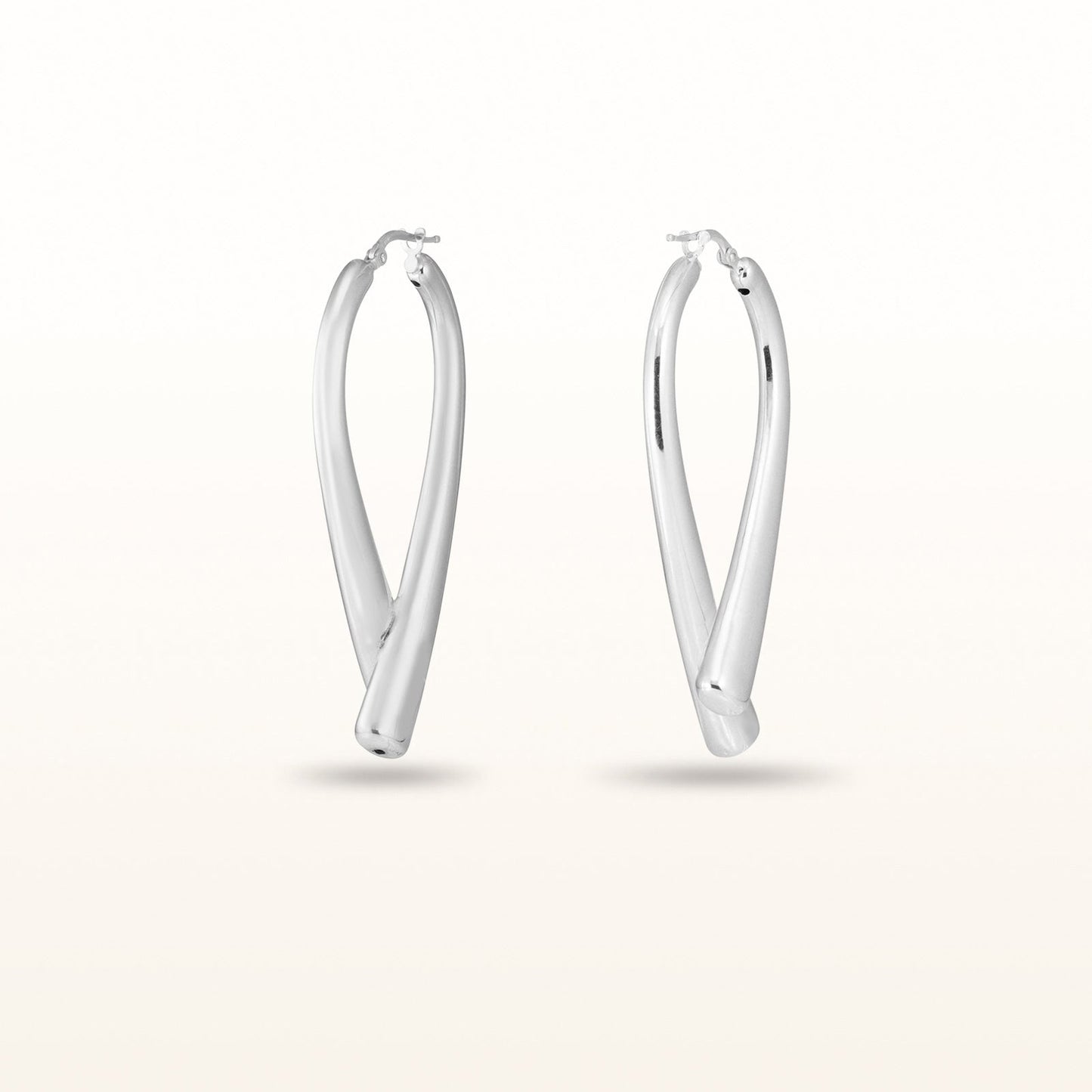 Cross-Over Drop Earrings in 925 Sterling Silver