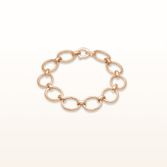 Twisted Oval Link Bracelet in Rose Gold Plated 925 Sterling Silver