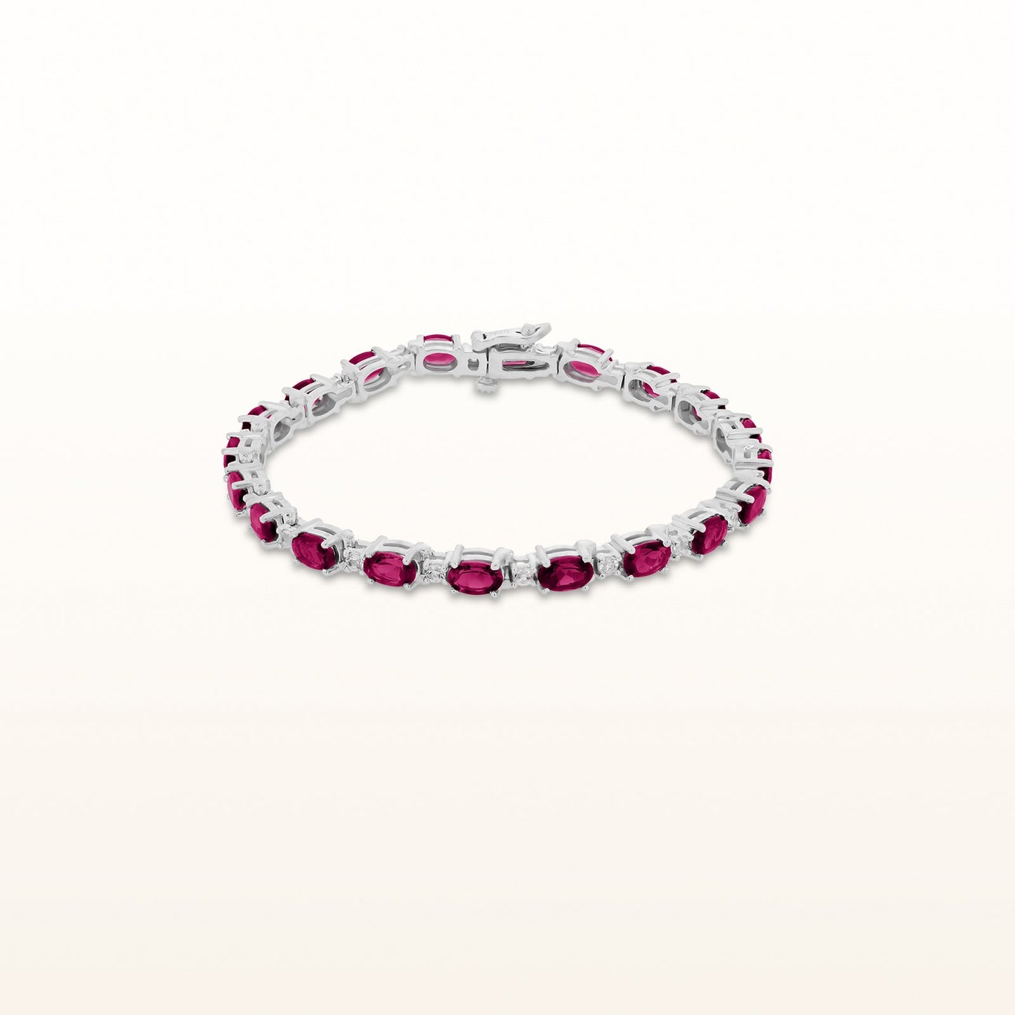 Oval Gemstone Bracelet in 925 Sterling Sillver