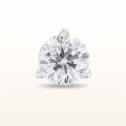 Single Martini Style Diamond Stud Earring, G-H-I/SI1-SI2 between 0.25 ctw and 0.50 ctw