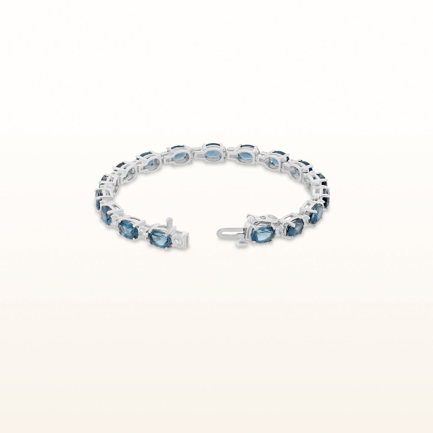 Oval Gemstone Bracelet in 925 Sterling Sillver