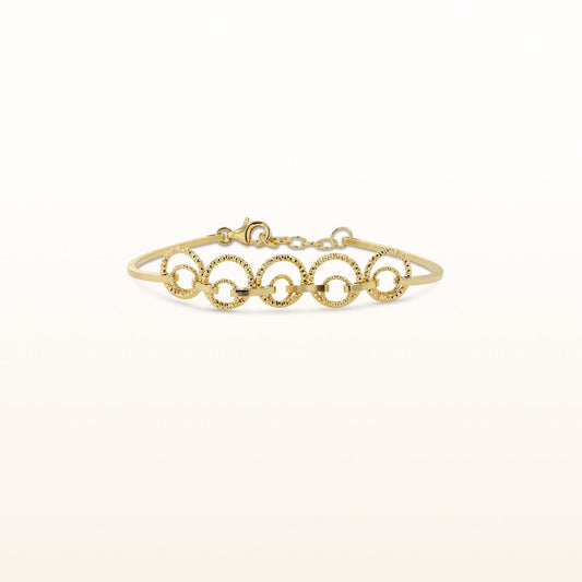 Yellow Gold Plated 925 Sterling Silver Double Circle Bracelet