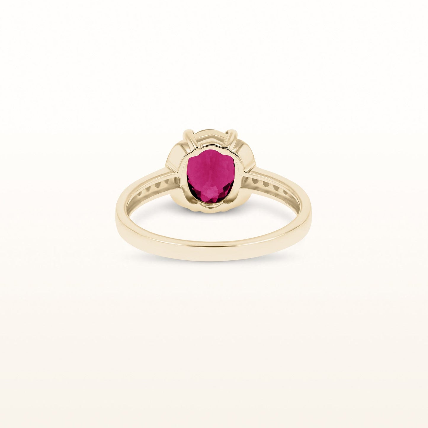 Oval Gemstone and Diamond Ring