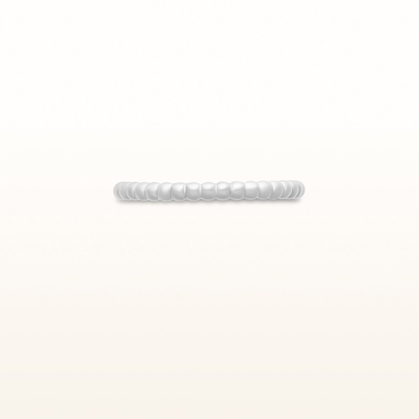 2.0 mm Stackable Beaded Band in 14kt White Gold