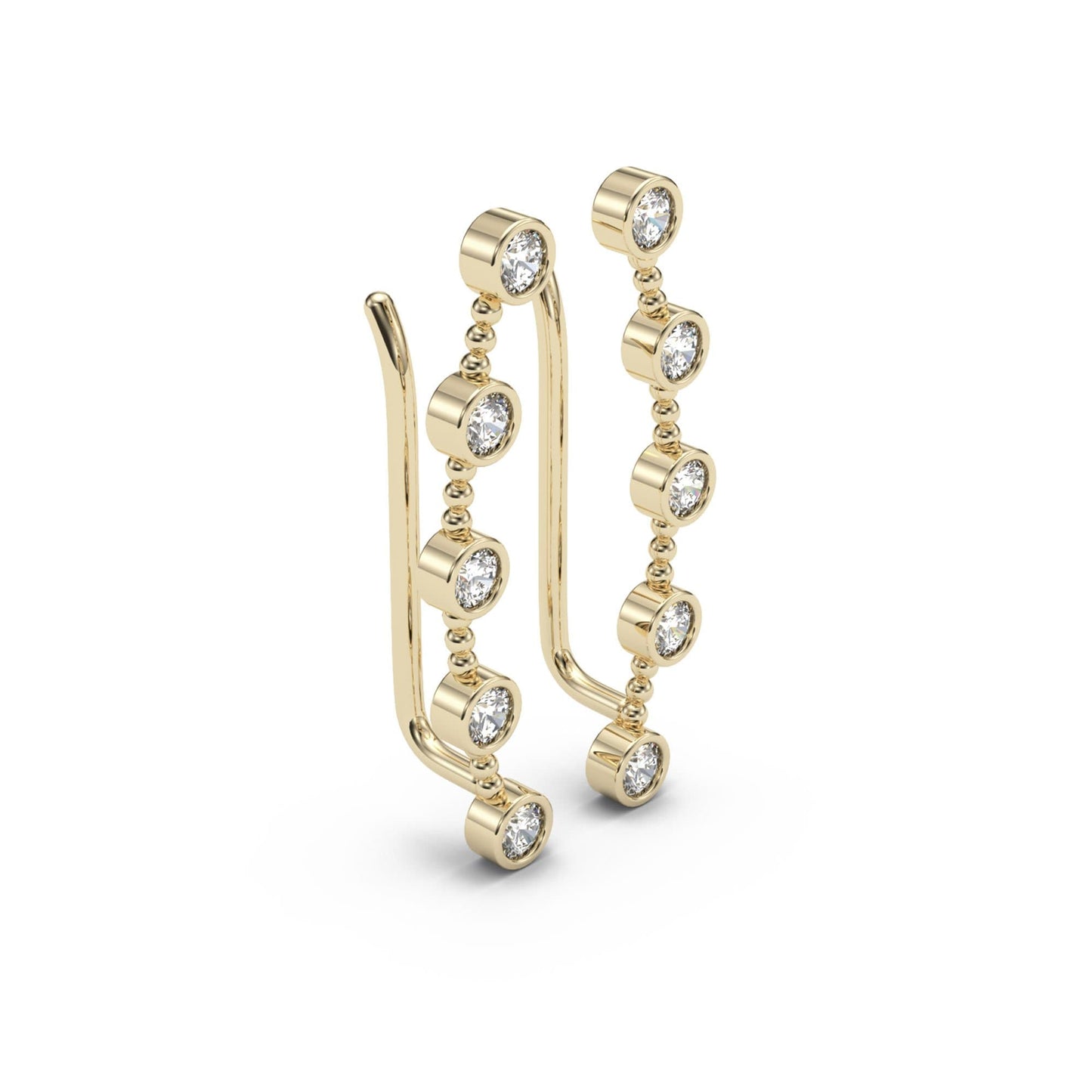 Bubble Bezel Diamond Ear Climbers