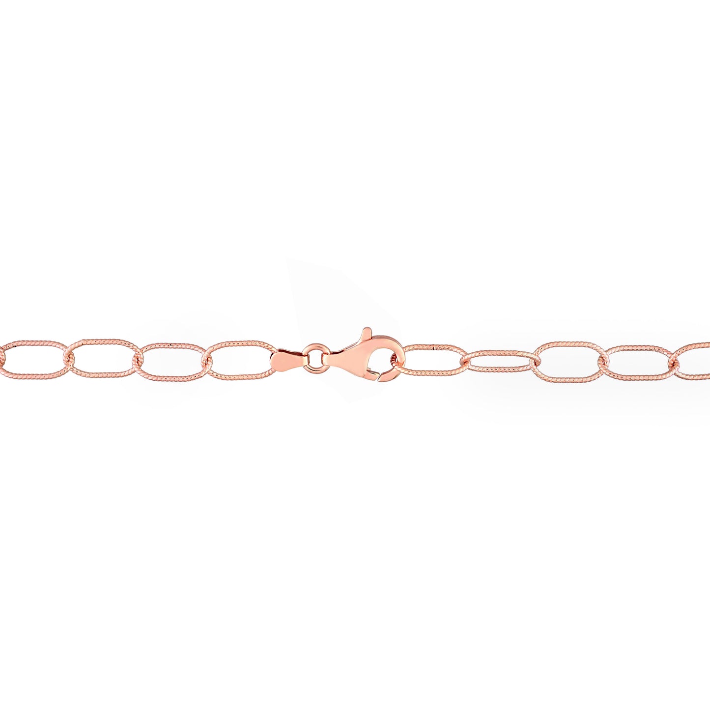 Cable Rolo Chain Bracelet in 6.5mm in Rose Silver