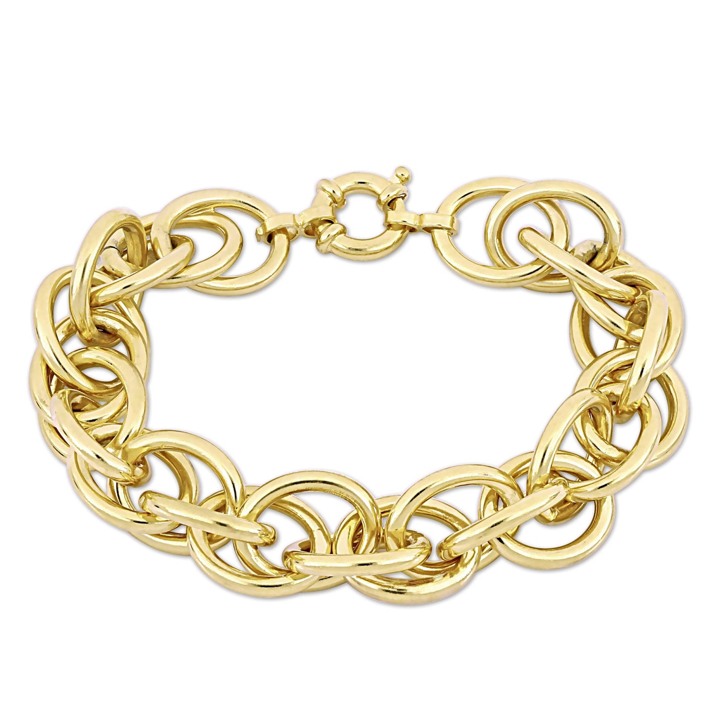 Oval Link Bracelet Yellow Silver