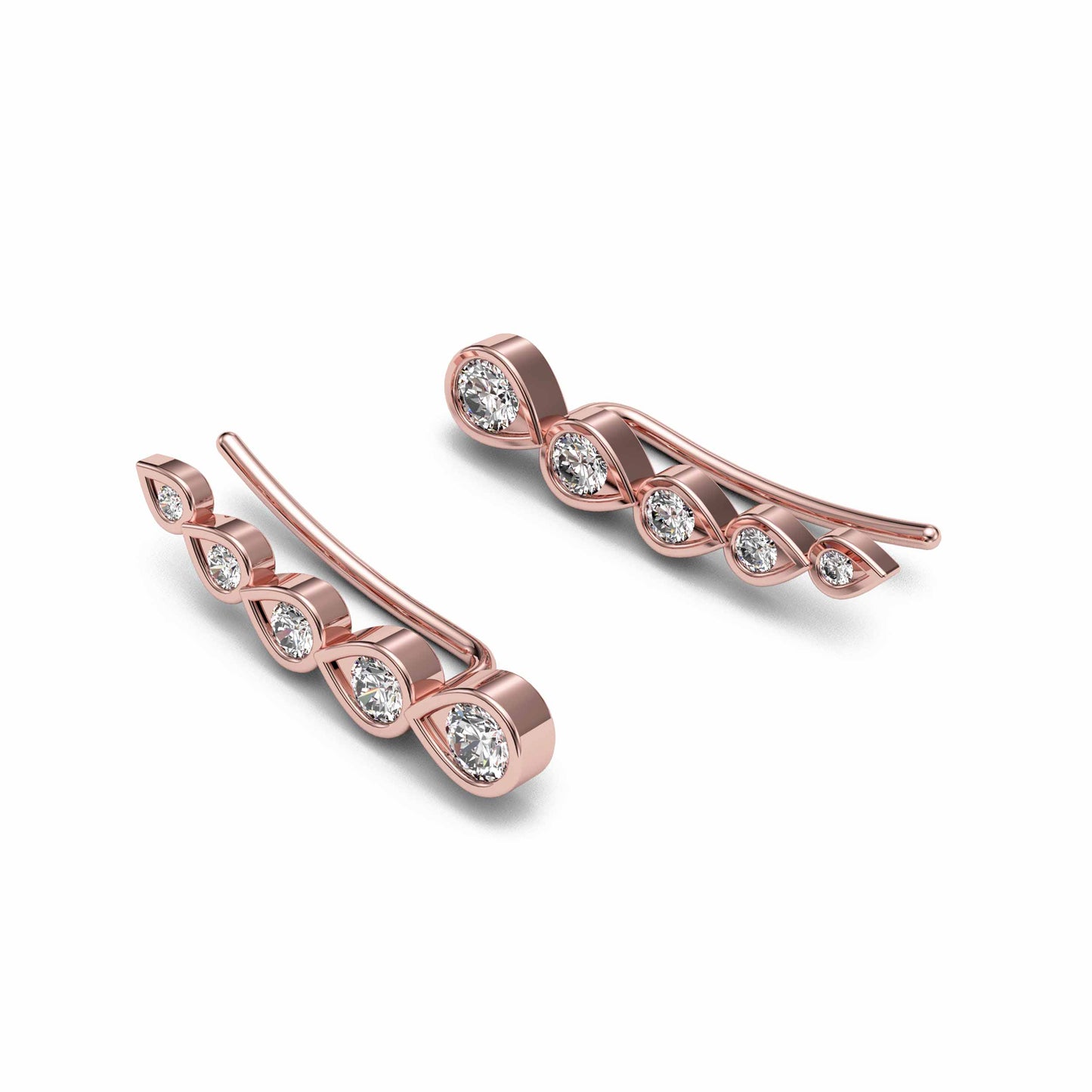 Waterdrop Moissanite Ear Climbers