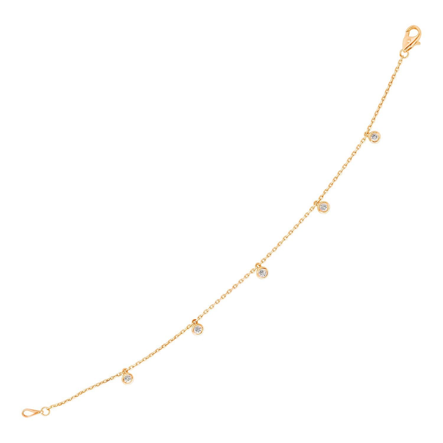 14k Rose Gold 7 inch Bracelet with Diamond Charms – IceTrends