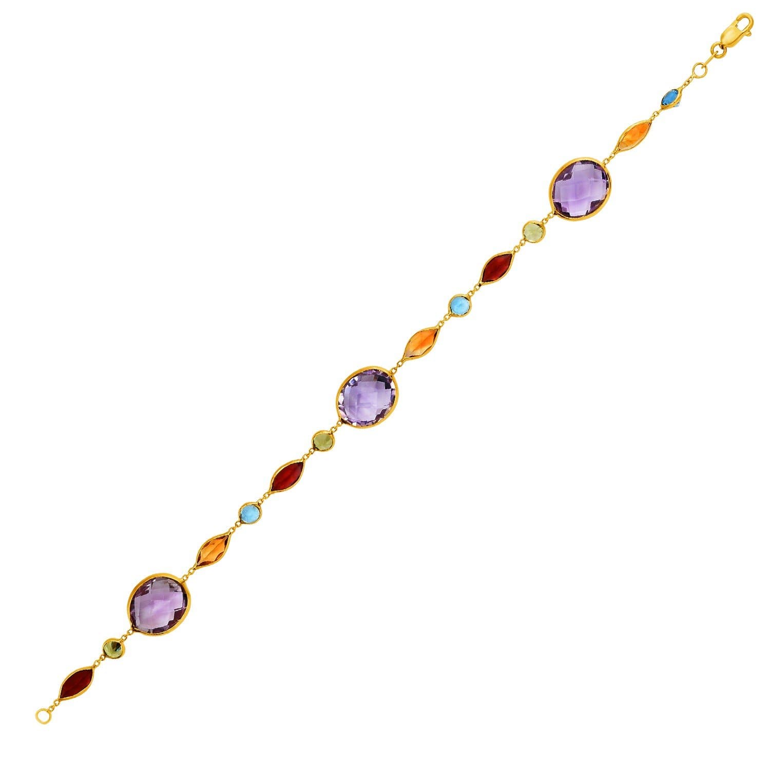 14k Yellow Gold Bracelet with Multi Colored Stones – IceTrends