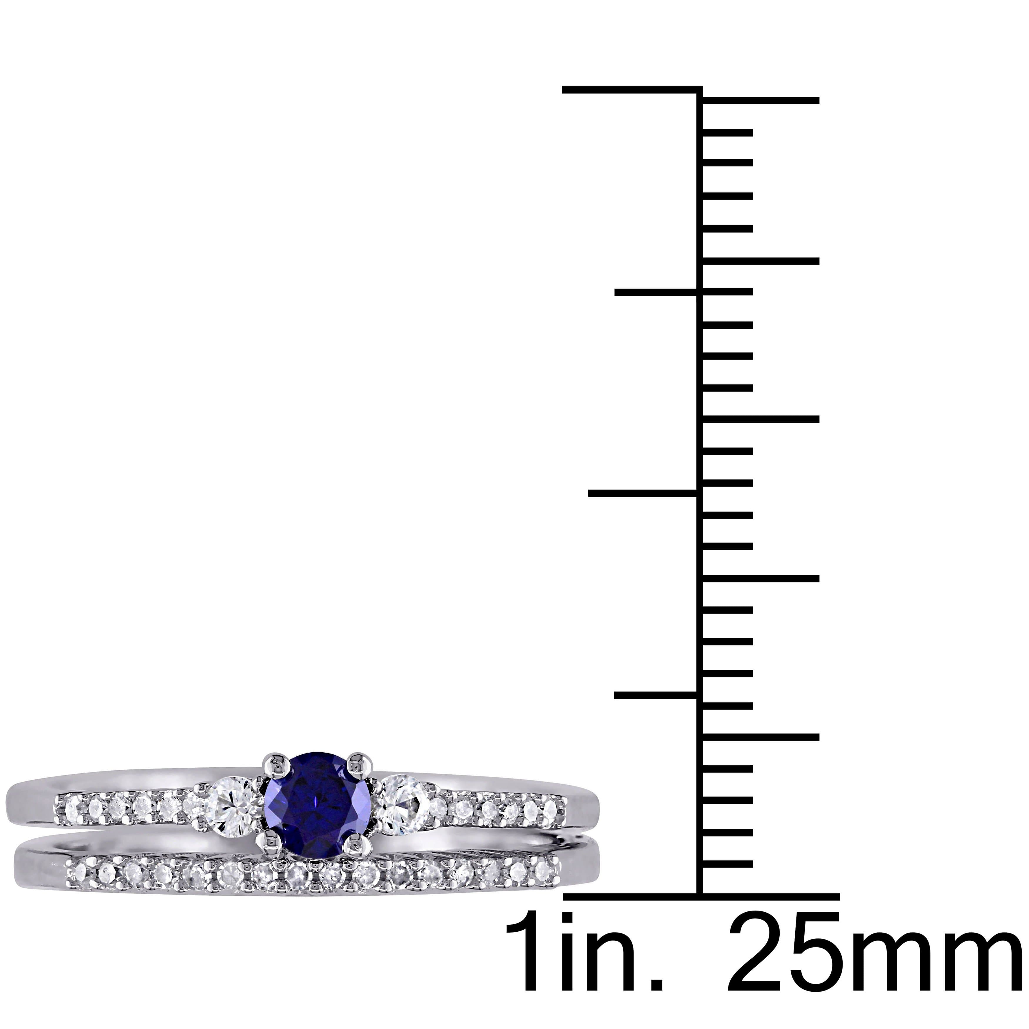 Sophia B 1/3ct Sapphire & Diamond Wedding Set – IceTrends