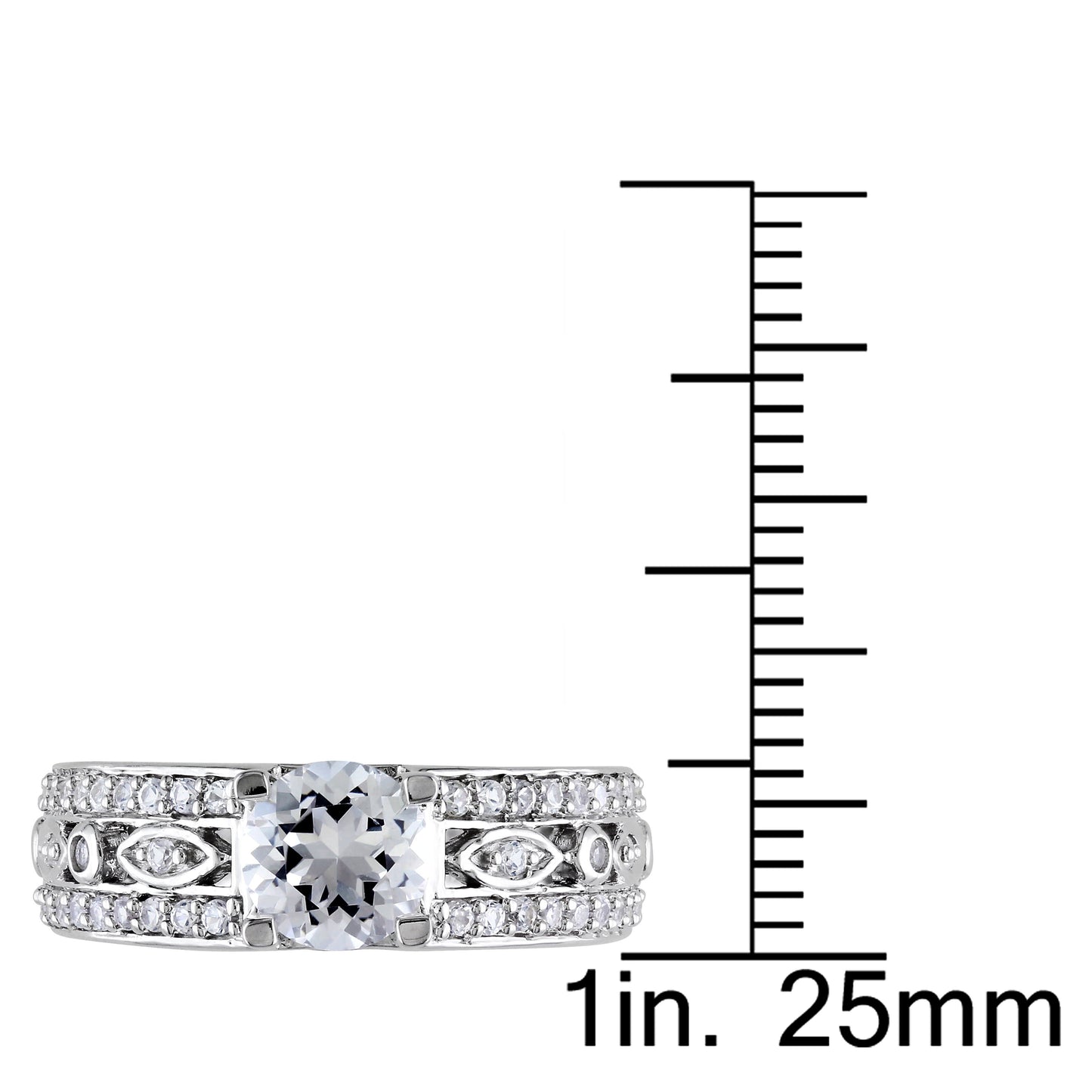 Sophia B 1 7/8ct Created White Sapphire Engagement Ring