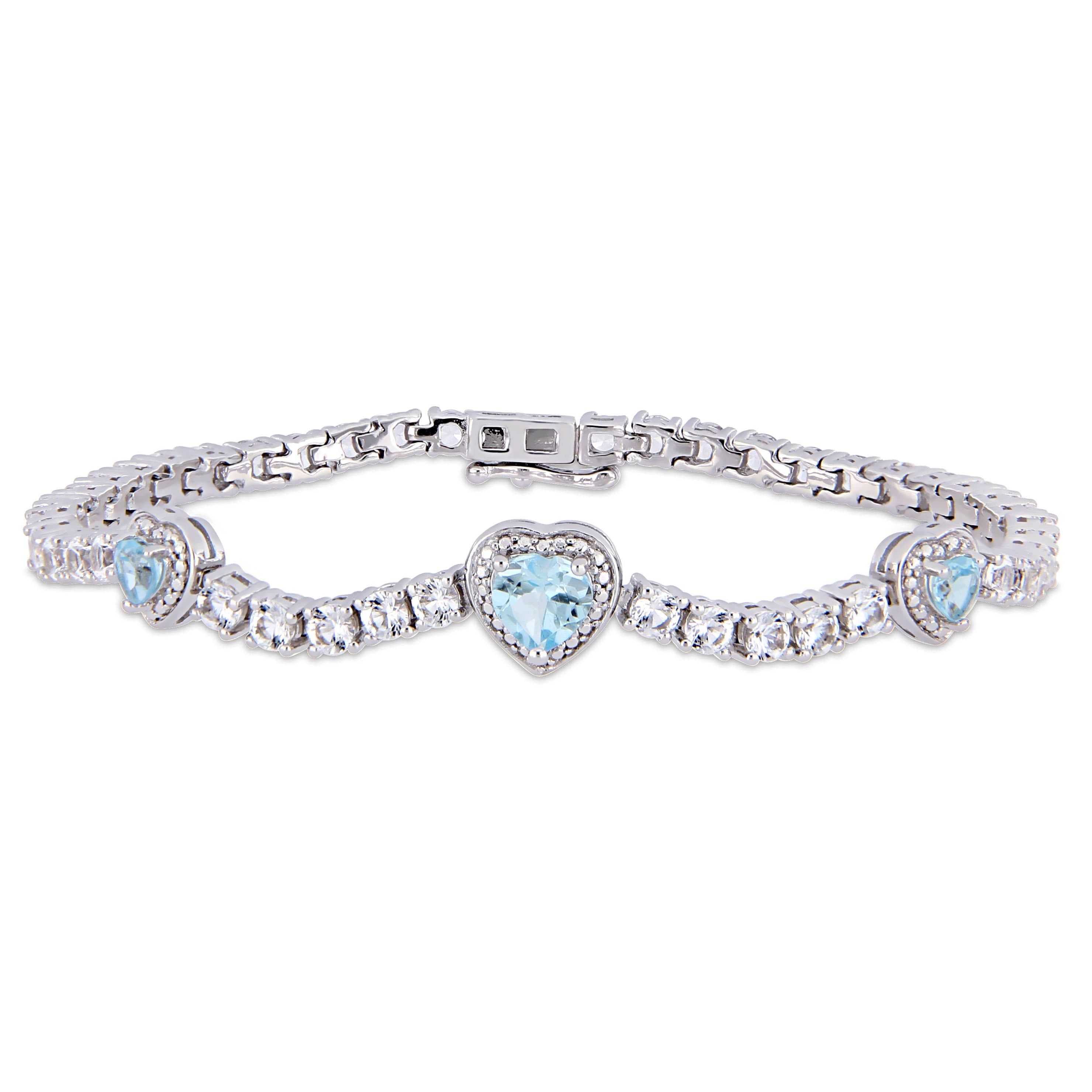 Sophia B 8-1/3ct Sky-Blue Topaz & Created White Sapphire Triple Halo H ...